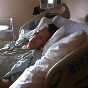 Mom resting at hospital. She's been here since Monday. Had. Stroke just as hurricane Sandy hit.
